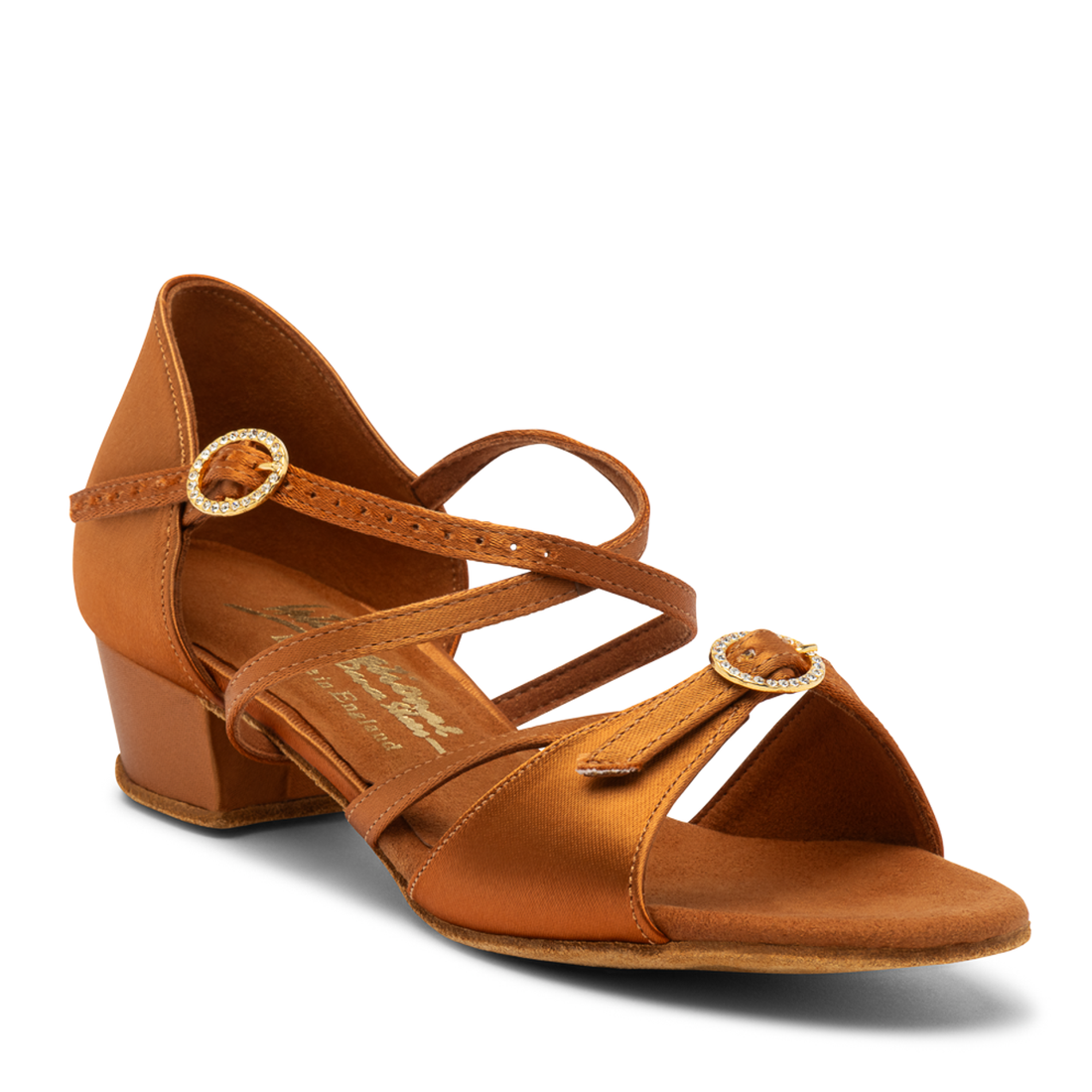 International Dance Shoes Girls Natasha - Tan Satin (NEW STYLE)