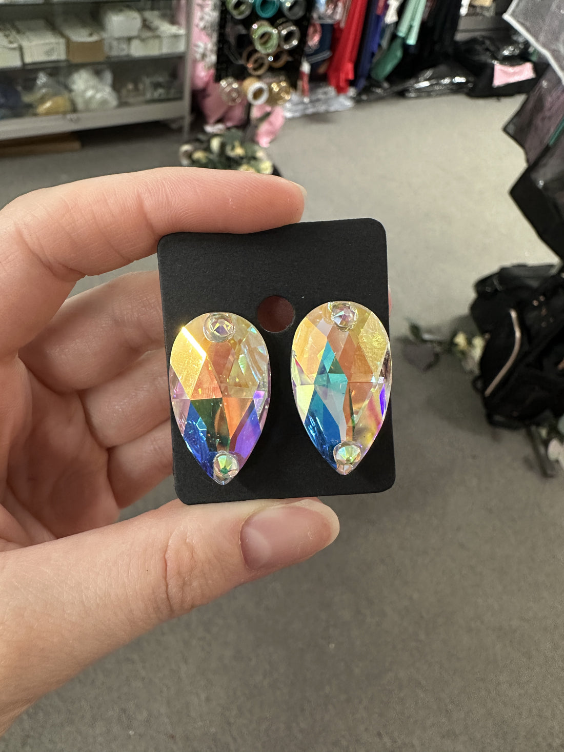 Teardrop Crystal AB Earring - STUD