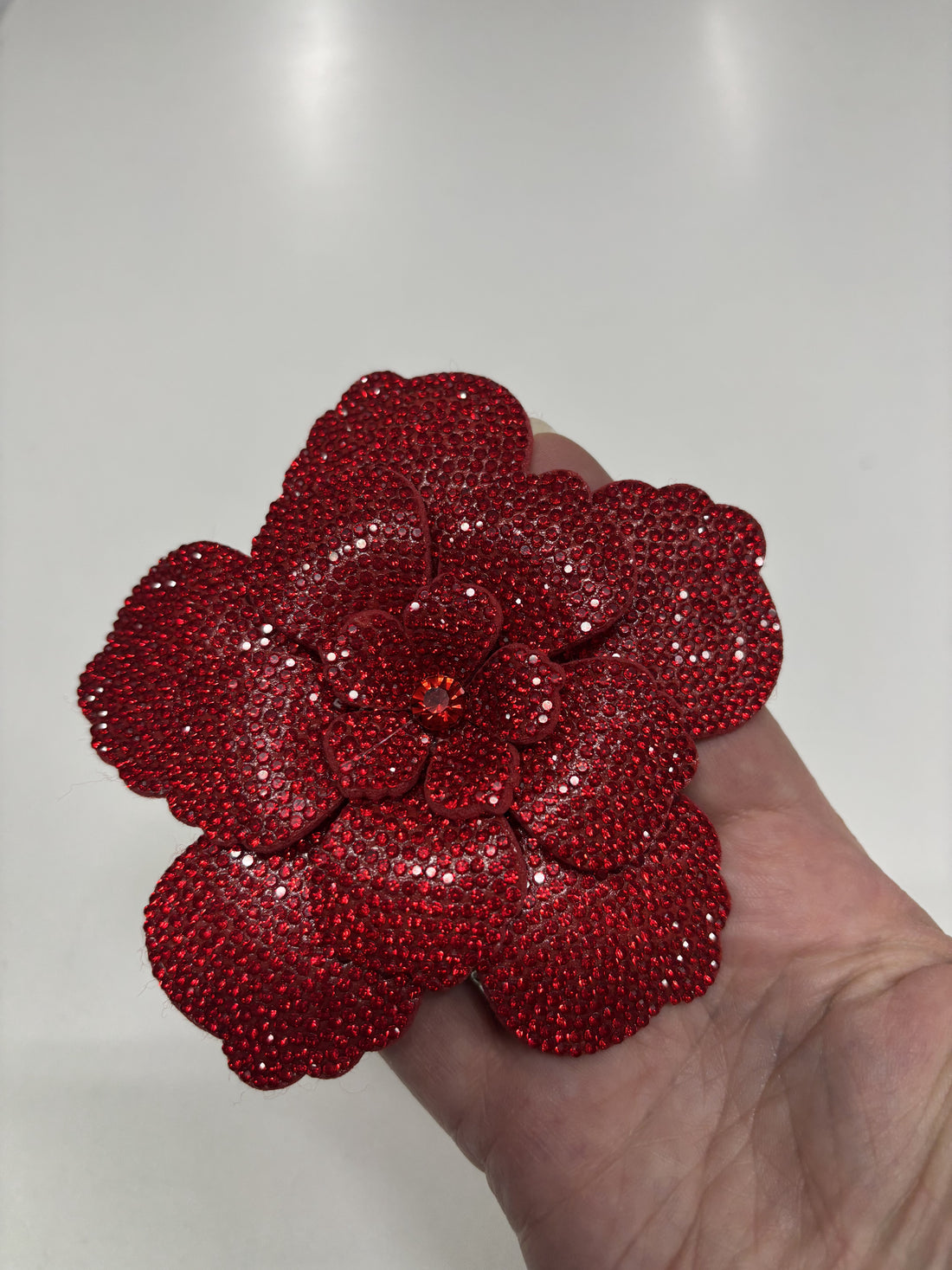 Mae Diamanté Flower in Red