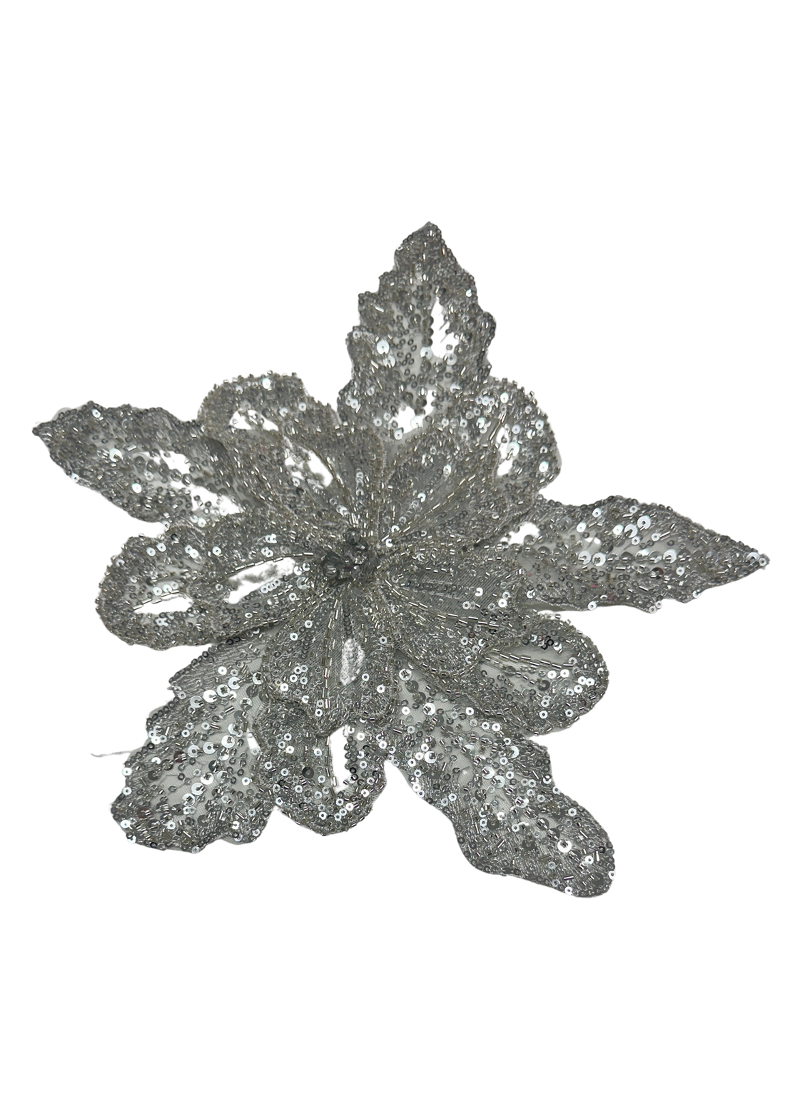 Lily Sequinned Sliver Large Flower