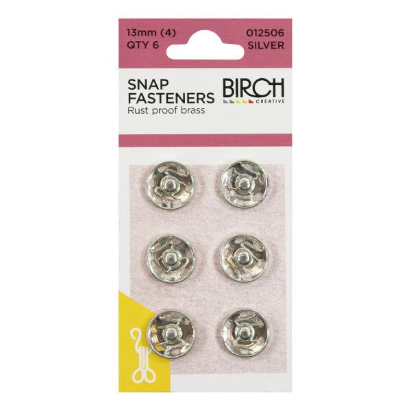 Birch Creative Snap Fasteners Sliver Round 13mm