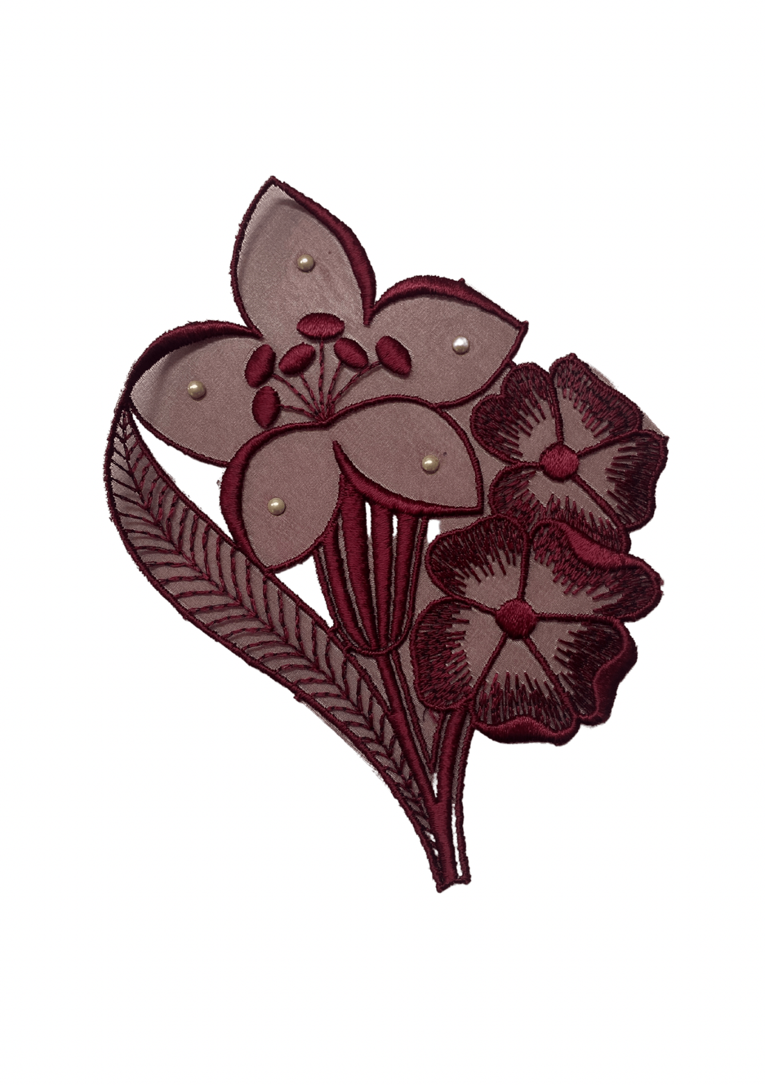 Frangipani Lace Piece in Deep Red