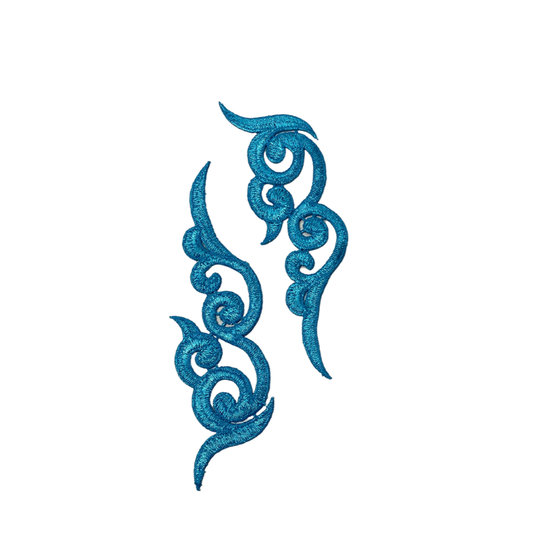 Blue Swirl Lace Motif Pair