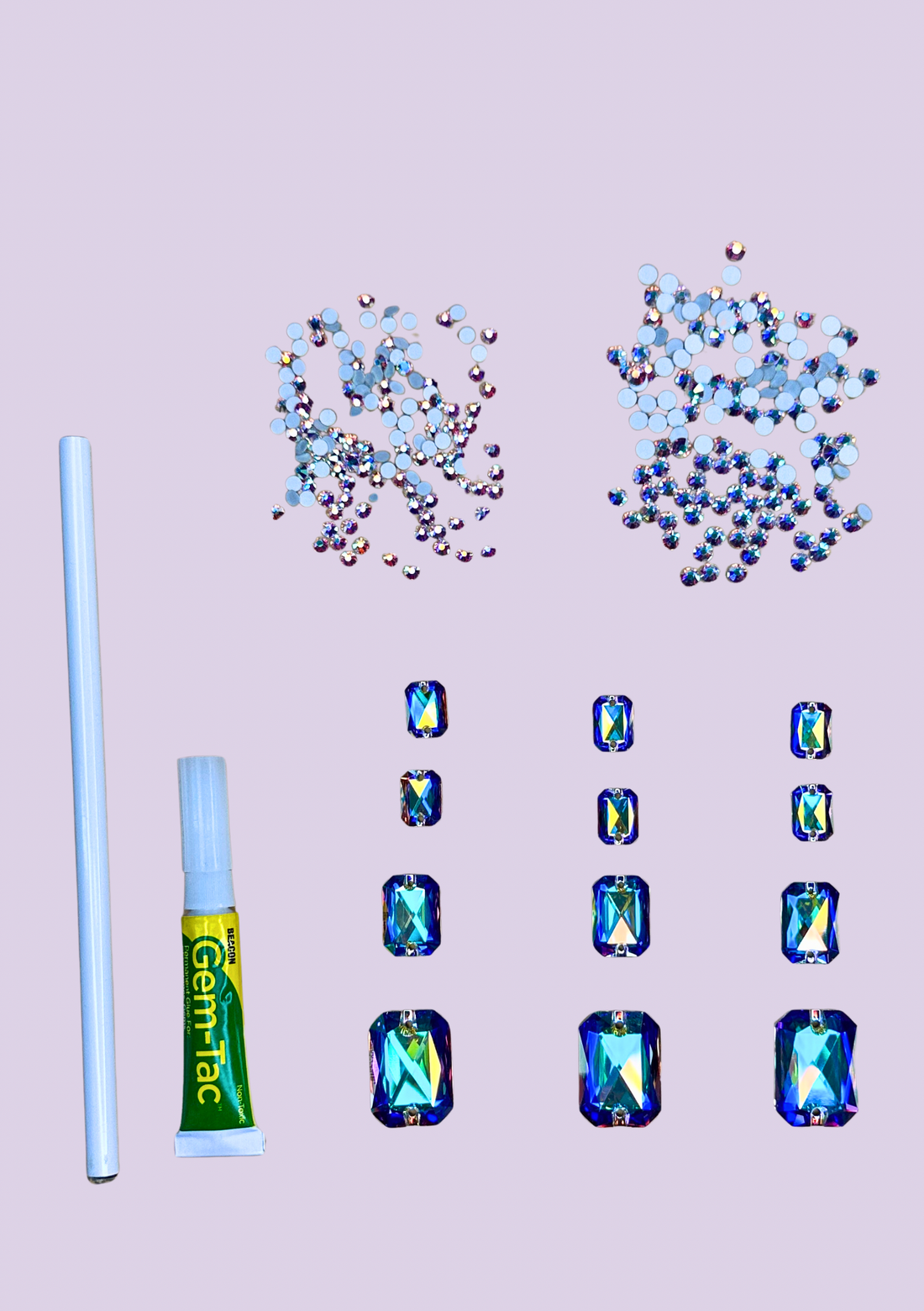 Swarovski & Preciosa Crystal AB Emerald Cut Decorating Pack