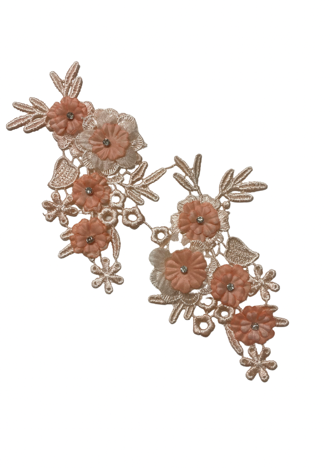 3D Floral Lace in Coral Colour