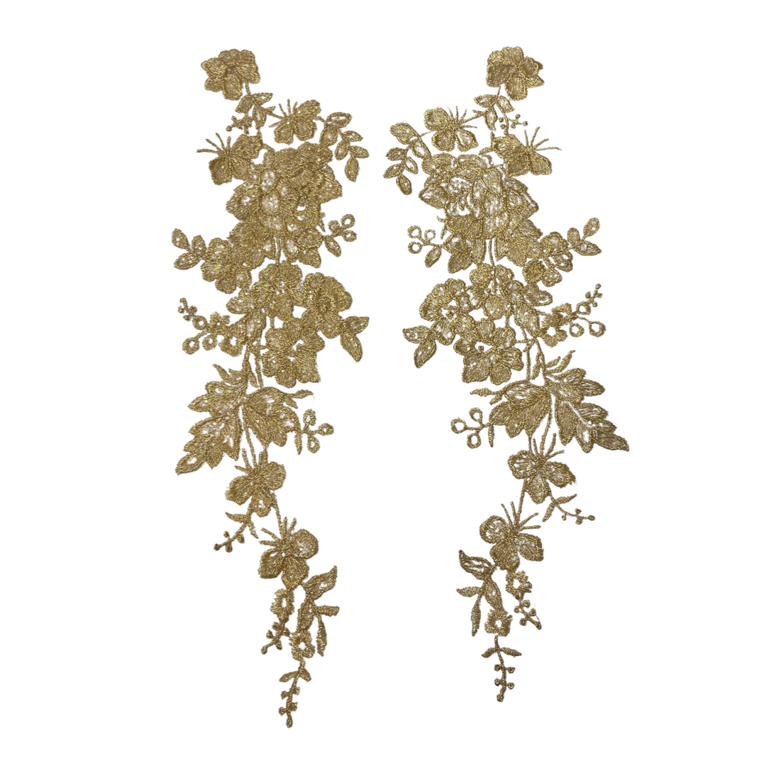Gold Sequinned Flower Lace