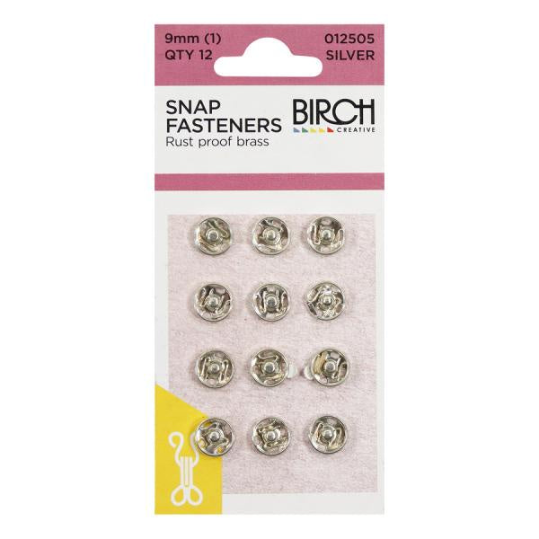 Birch Creative Snap Fasteners Sliver Round 9mm