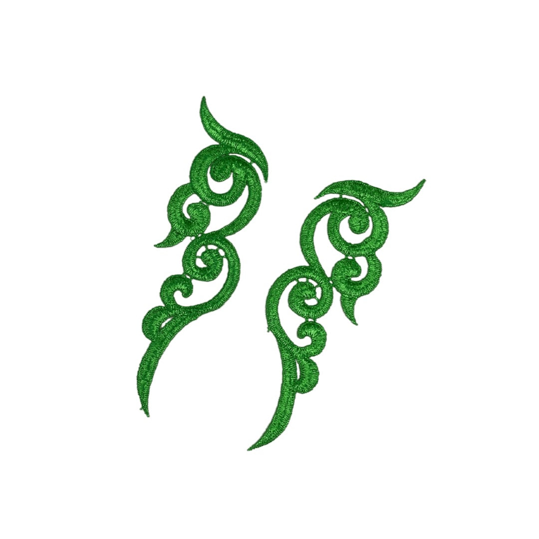 Green Swirl Lace Motif Pair