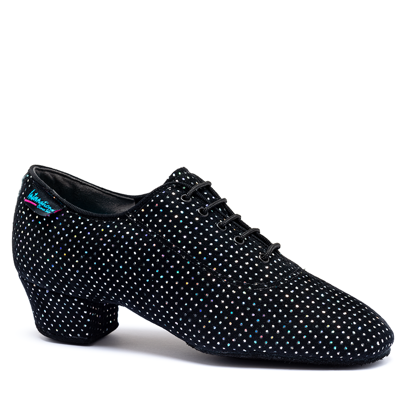 International Dance Shoes Heather Split Sole - Black Sliver Hologram