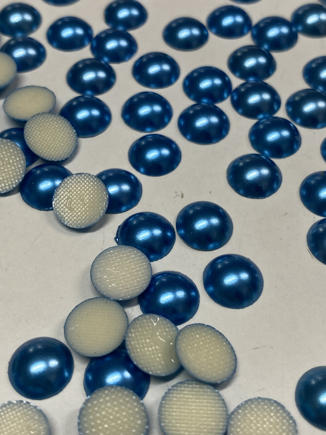 Blue Flatback Pearls 8mm - 144 Pces