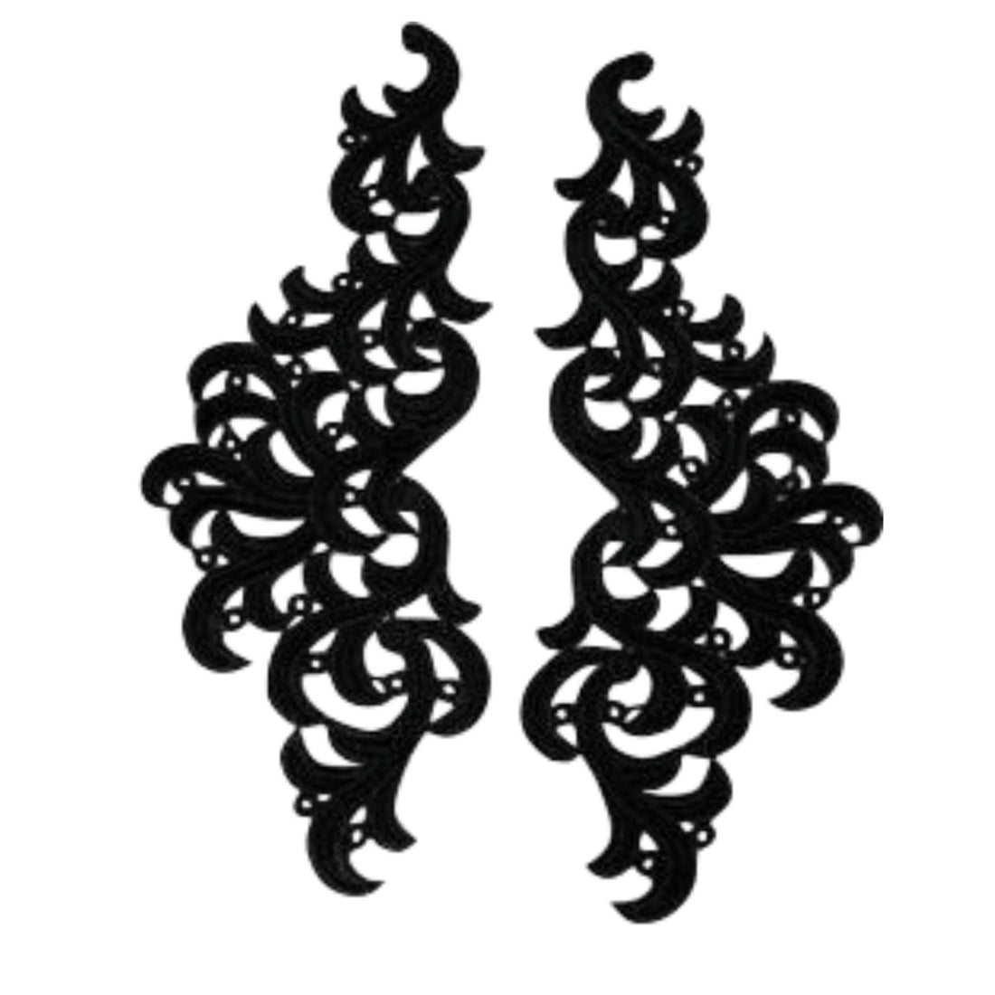Black Swirl Lace Pair Motif
