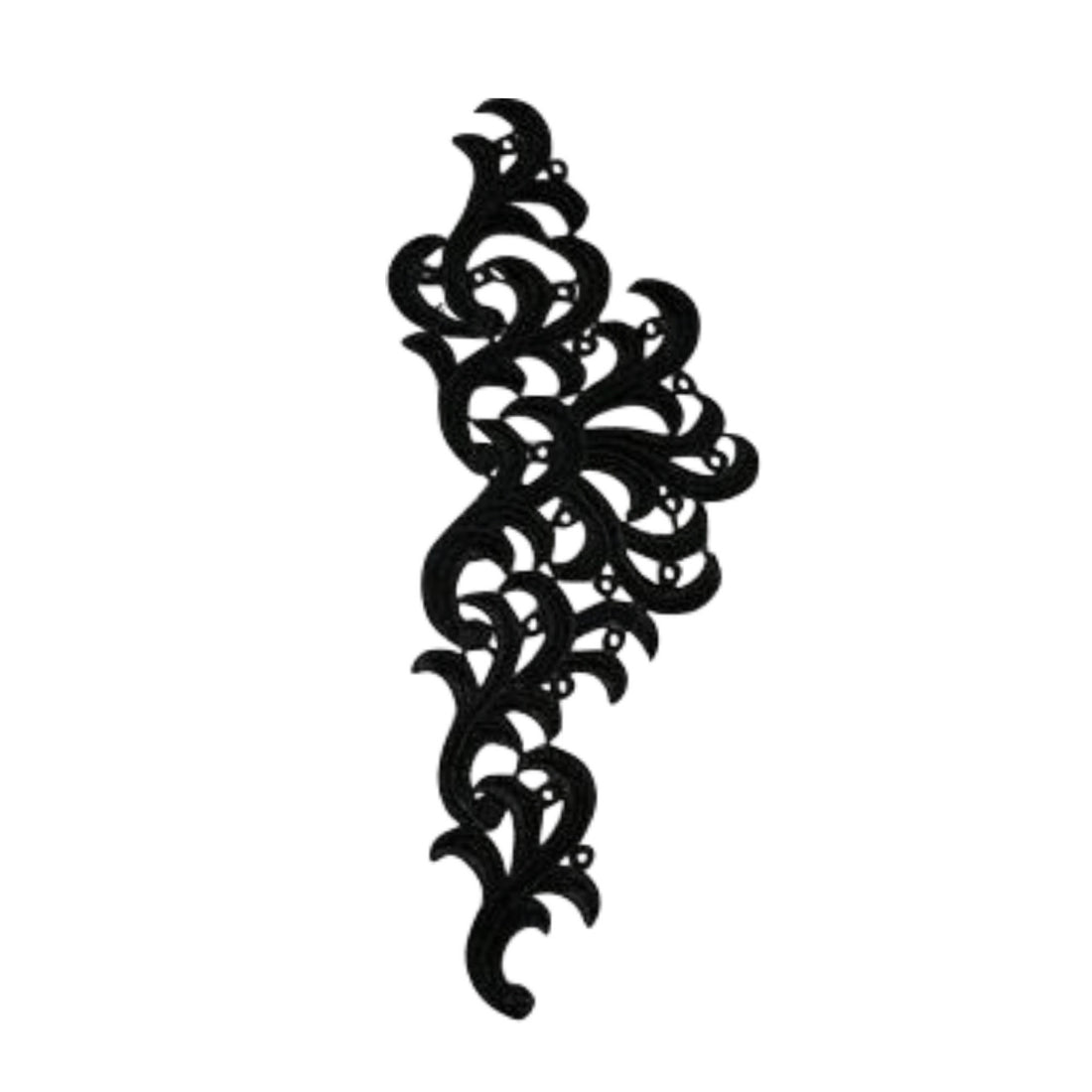 Black Swirl Single Lace Motif