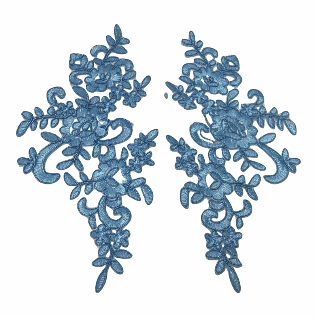 Turquoise Lace Motif Pair on Mesh Backing