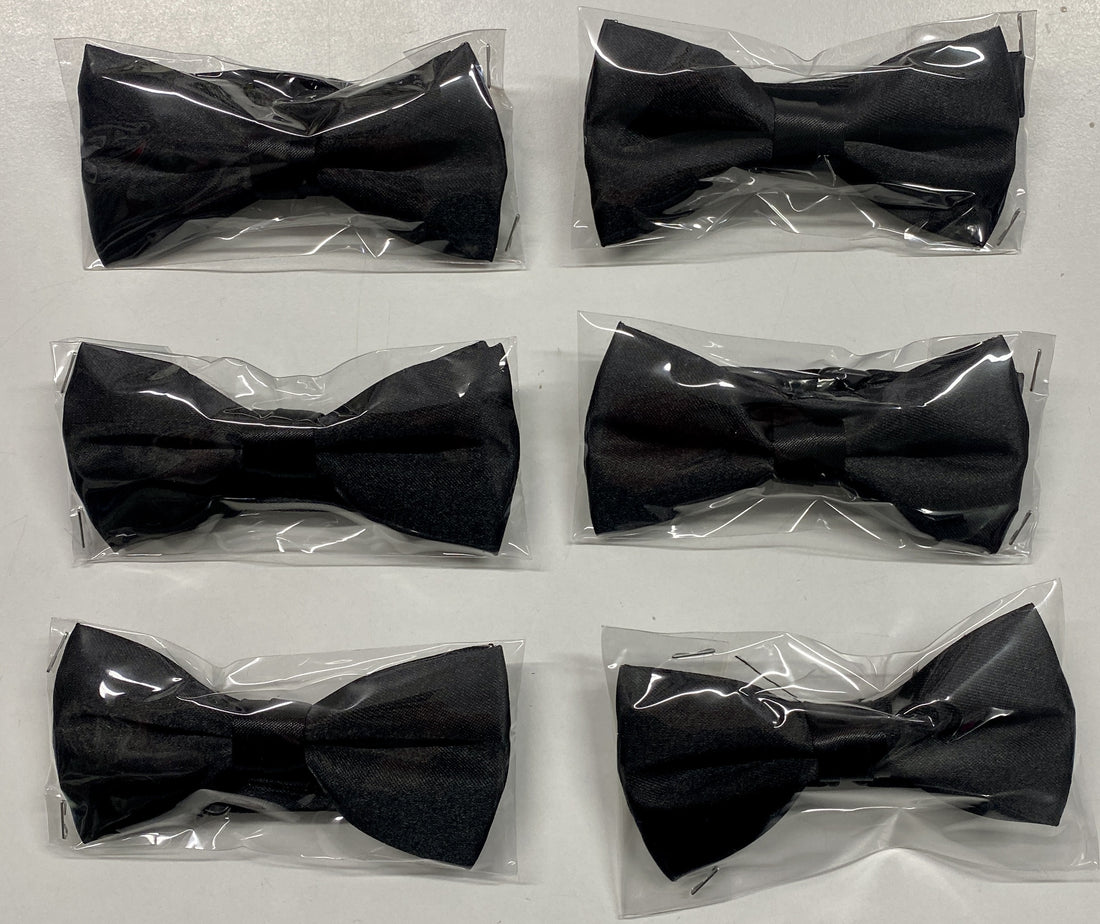 Black Satin Bow Tie - Small