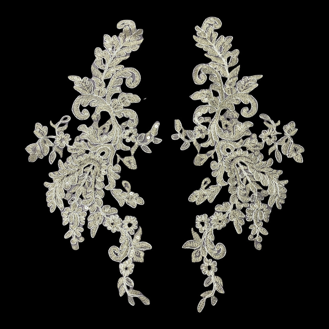 Light Gold Sequinned Lace Pair