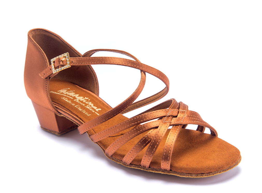 International Dance Shoes Girls Flavia - Tan Satin