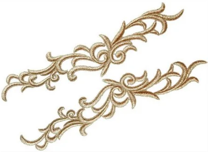 Chrisanne Clover Petunia Motif Metallic Gold