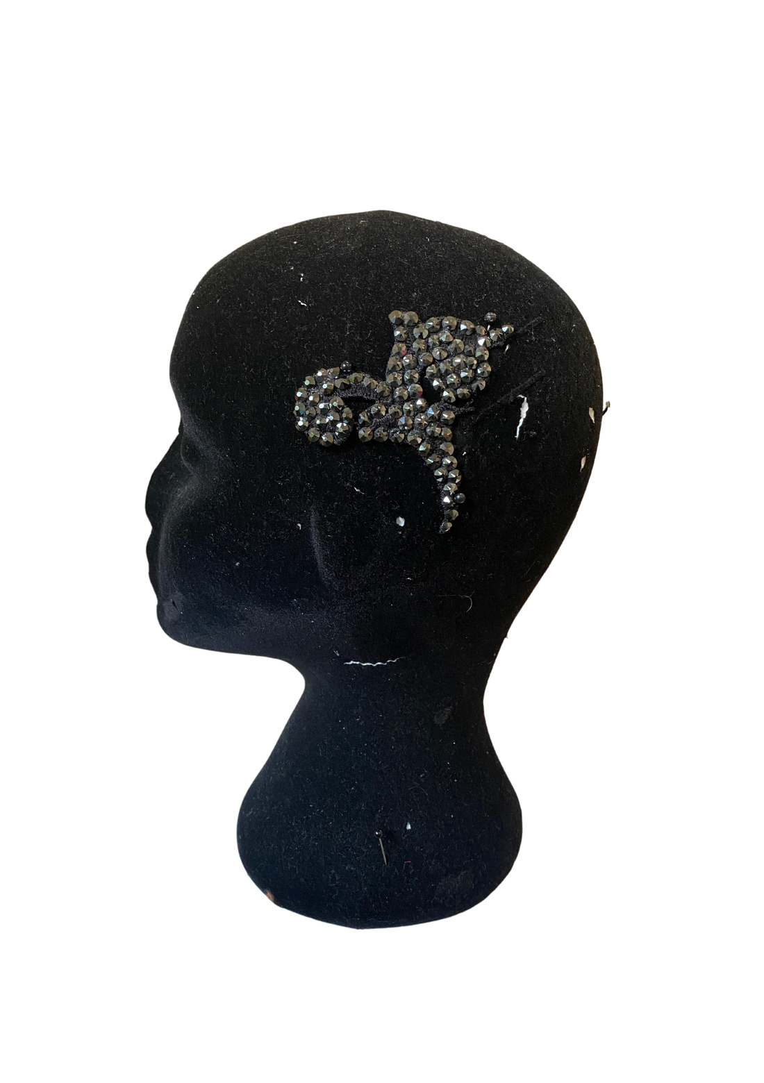 Jet Hematite Mini Swirl One Off Decorated Lace Piece