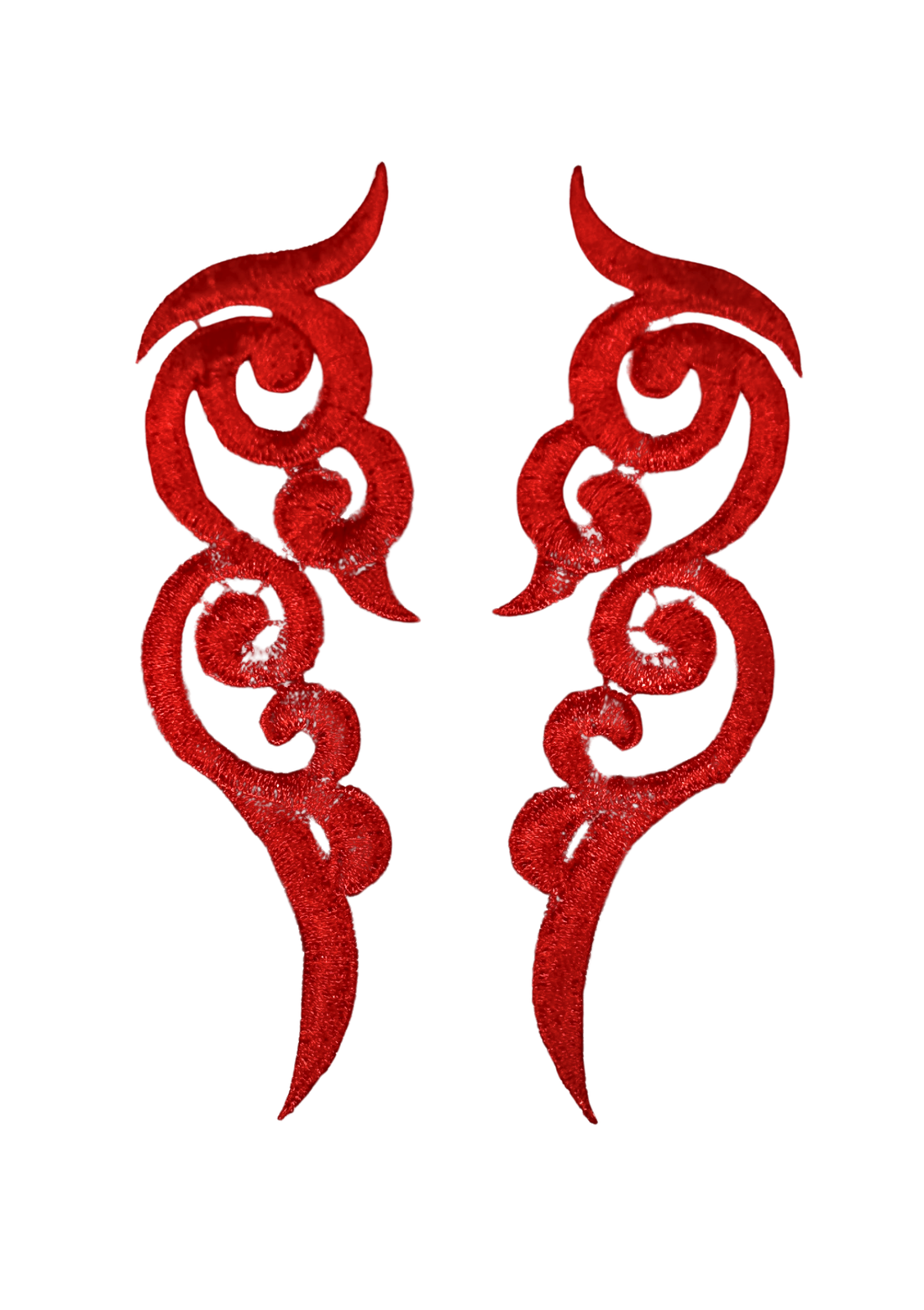 Red Swirl Motif Pair