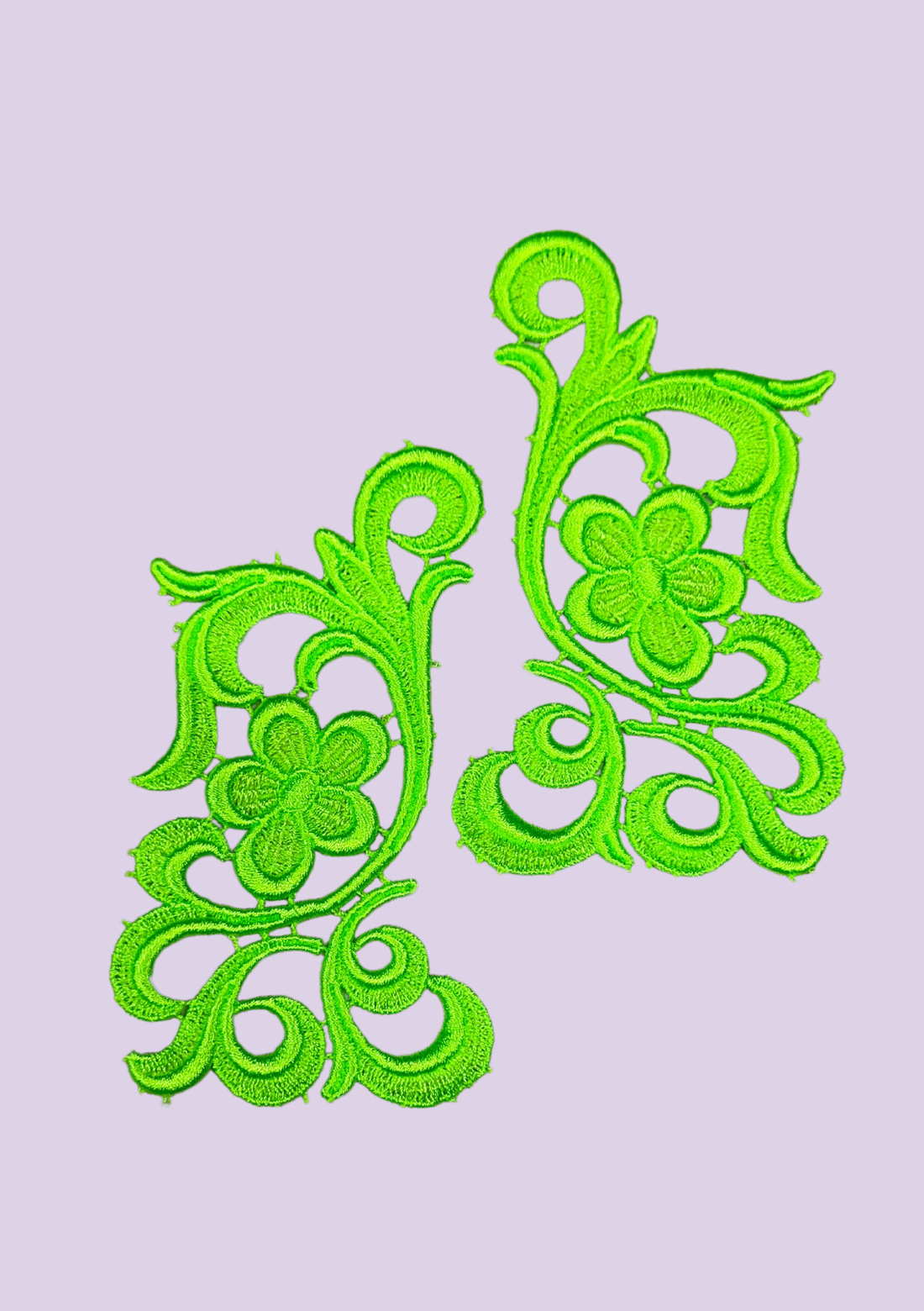 Vintage Lace Pair - Fluro Green