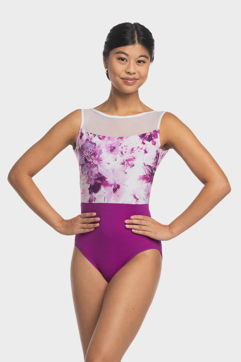 AinslieWear Camille Leotard - Vivid Floral Magenta