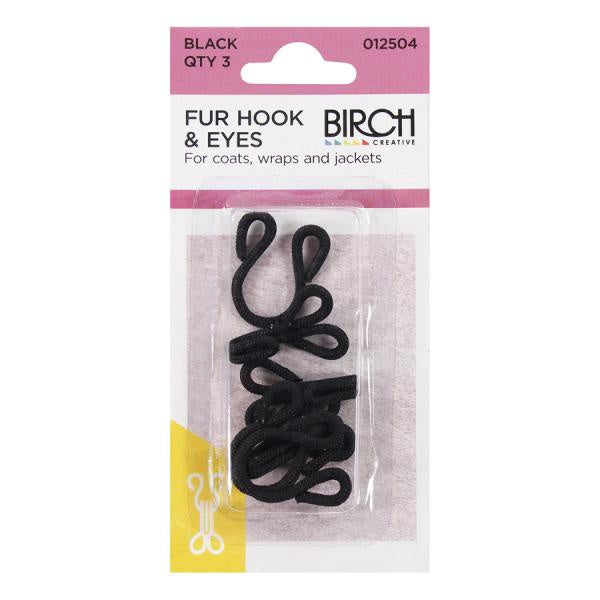 Birch Creative Fur Hook & Eyes Black