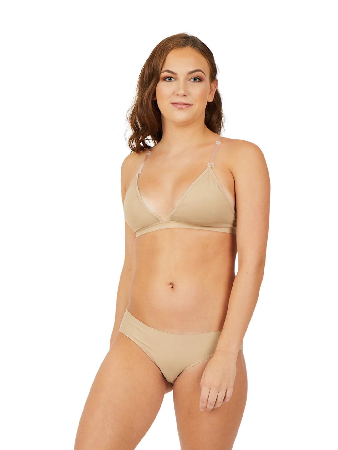 Capezio Girls Deep Neck Clear Back Bra