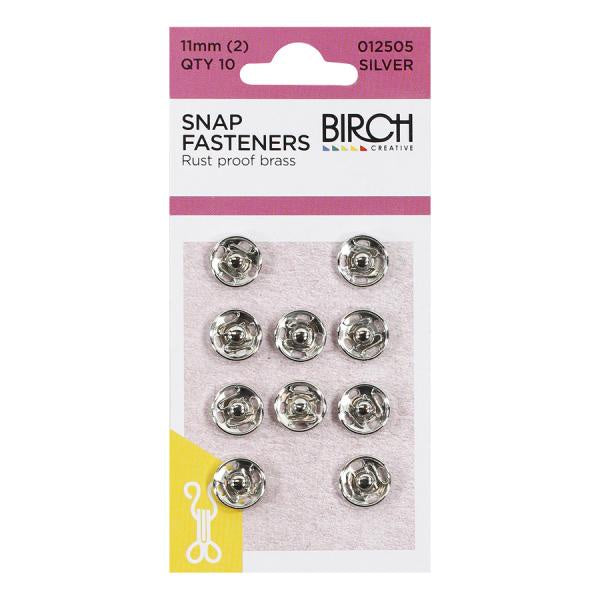 Birch Creative Snap Fasteners Sliver Round 11mm