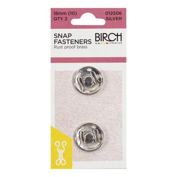 Birch Creative Snap Fasteners Sliver Round 18mm