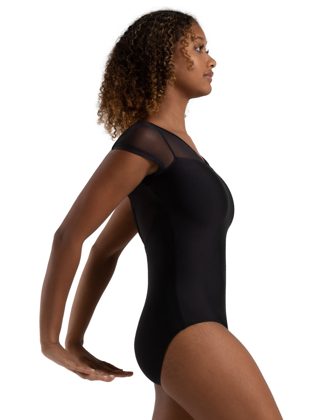 Capezio Coastal Bloom Coral Leotard Black