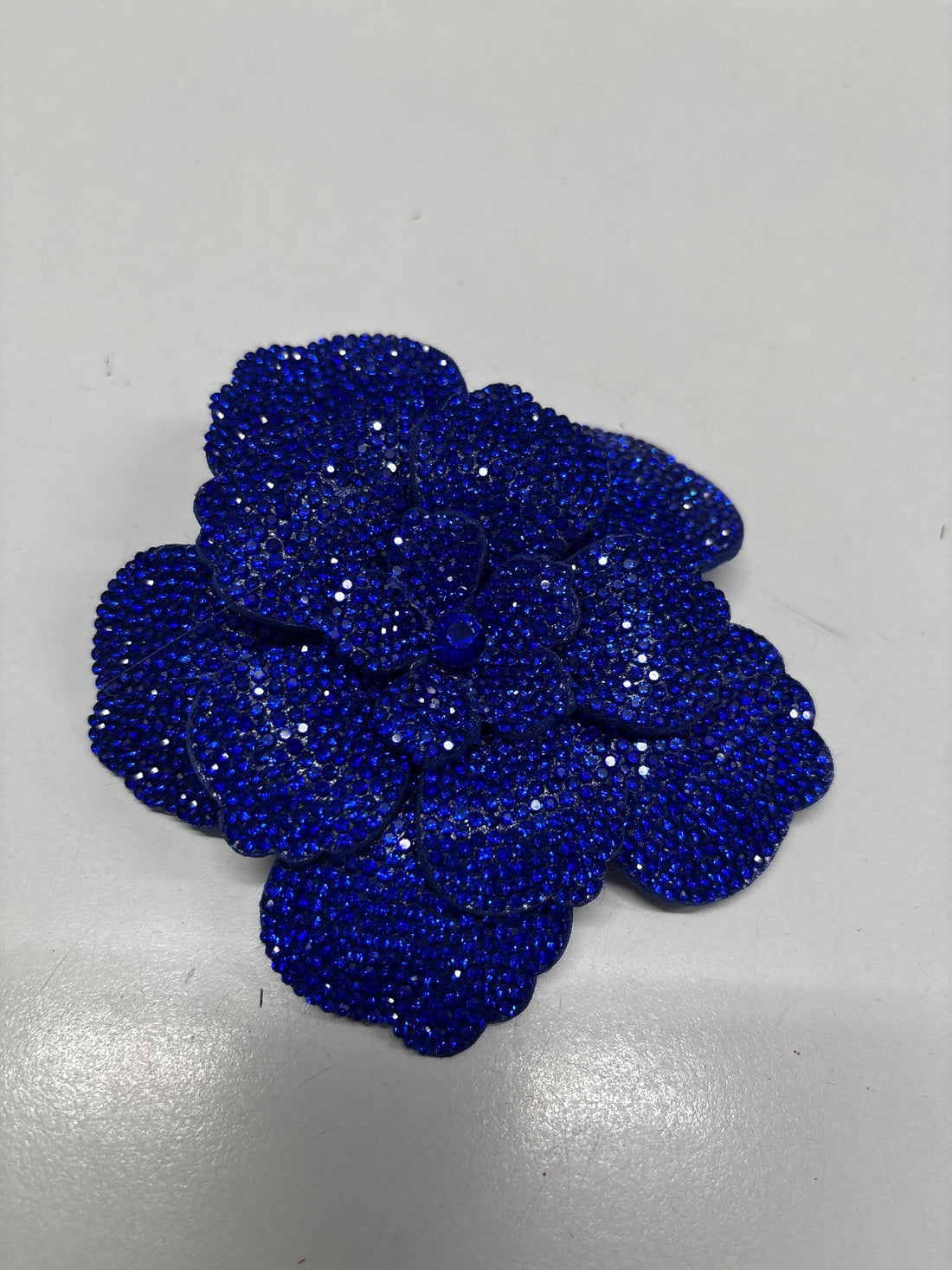 Mae Diamanté Flower in Cobalt Blue with Clip