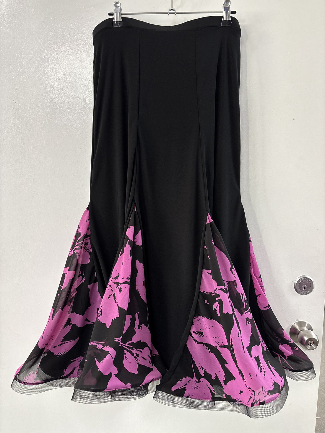Panelled Ballroom Skirt with Pink Floral Godets