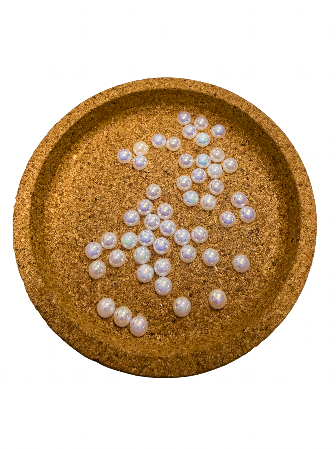 Iridescent Flatback Pearl 6mm 50 Pces - White