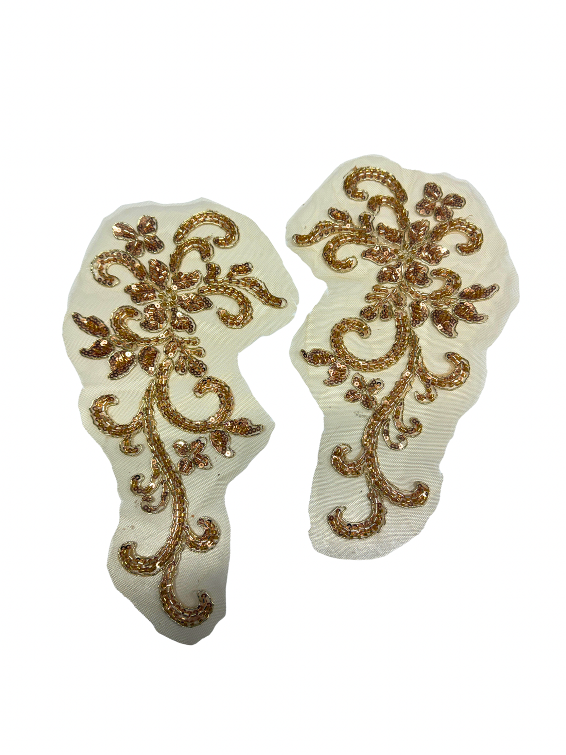 Bela Gold Beaded Lace Pair