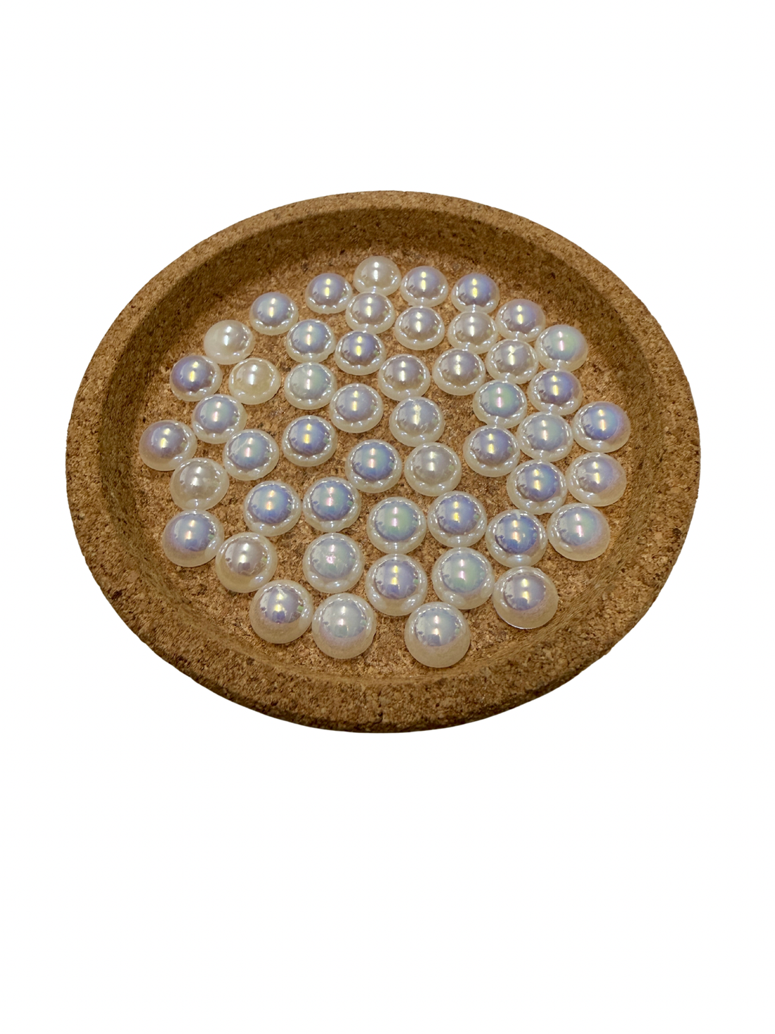 Iridescent Flatback Pearl 10mm 50 Pces - Cream