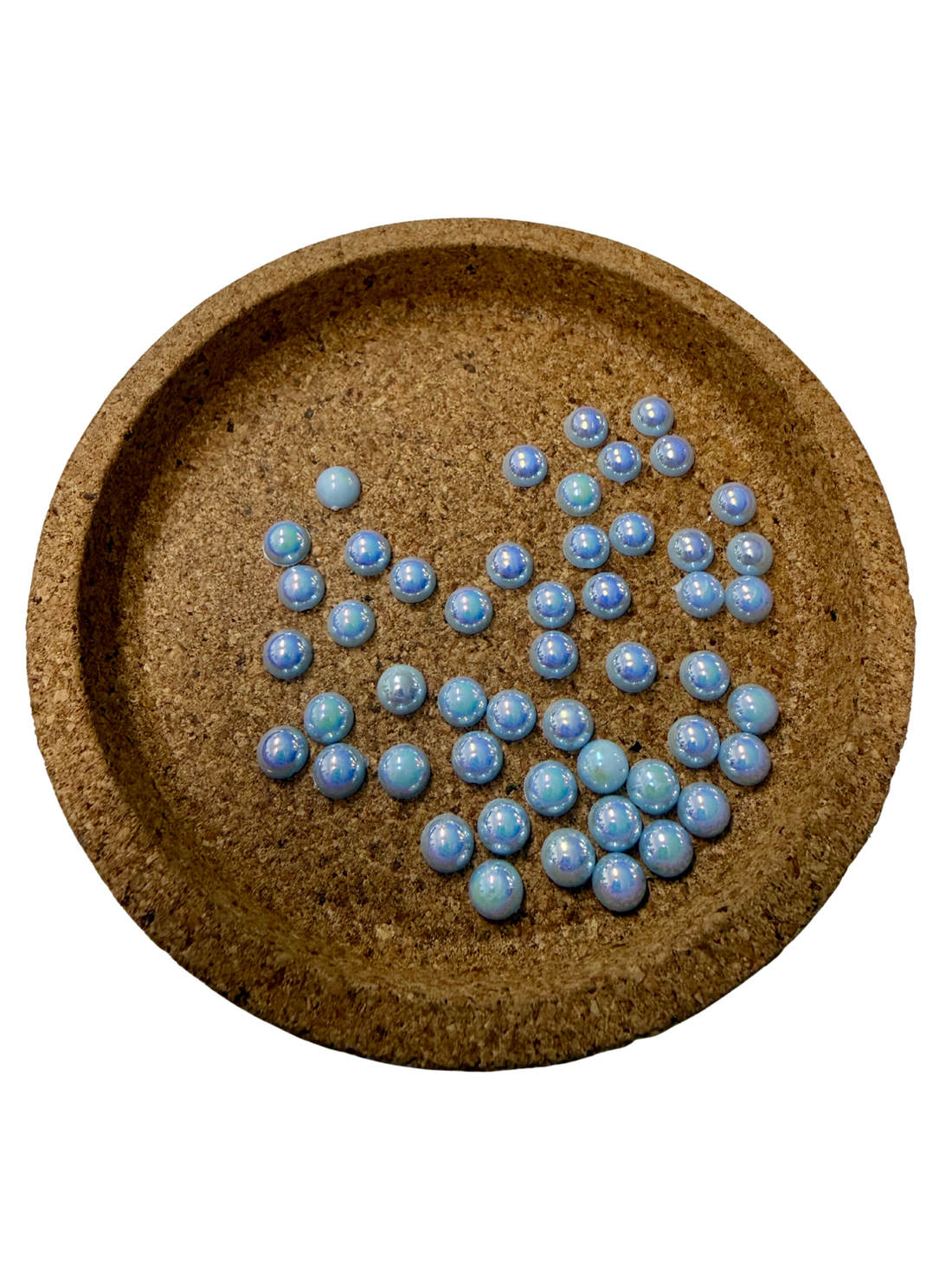 Iridescent Flatback Pearl 6mm 50 Pces - Pale Blue
