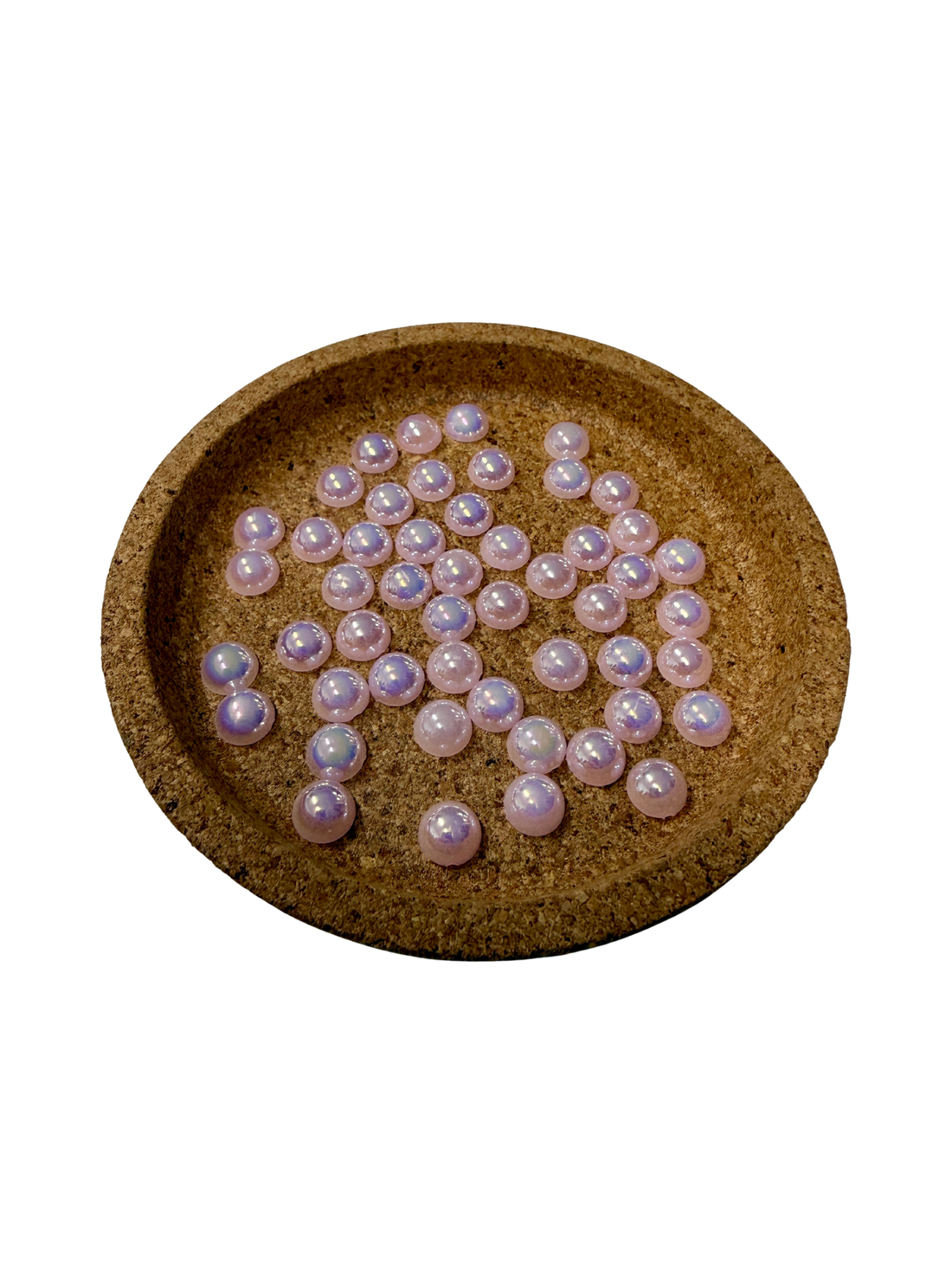 Iridescent Flatback Pearl 8mm 50 Pces - Baby Pink