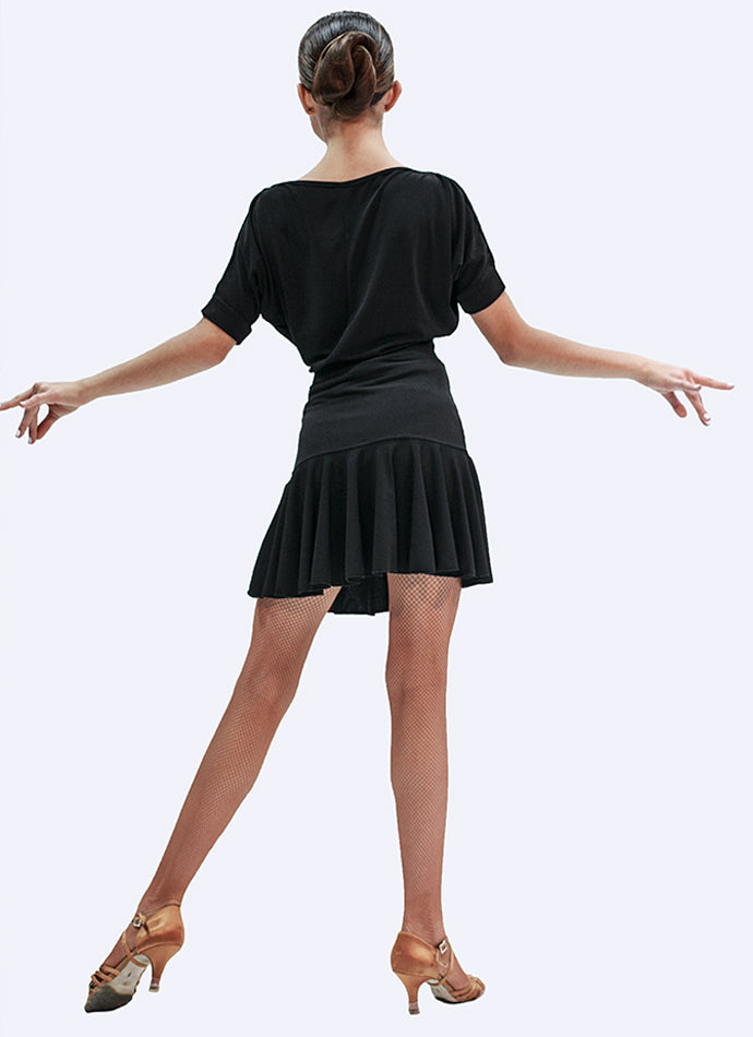 DANCEME UL440-14 Girls Black Latin Skirt