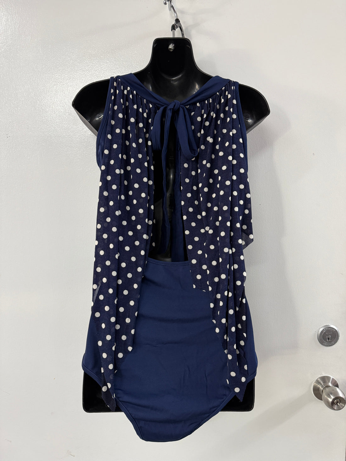 Emily Leotard - Navy Polka Dot