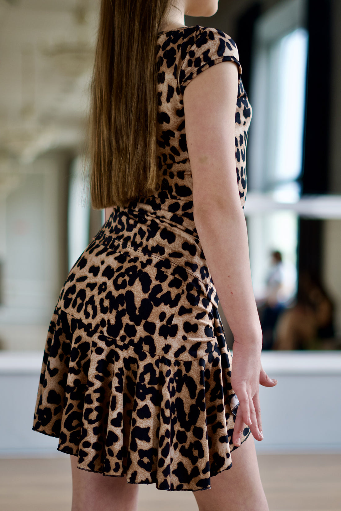 DANCEME UL440-14 Leopard Print Latin Skirt