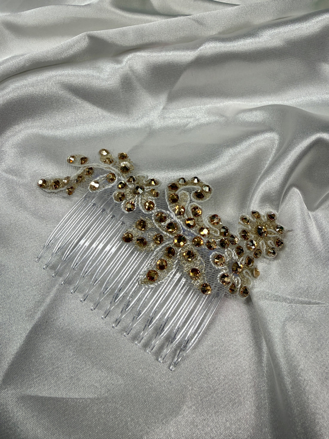 Golden Honey Foral Hair Comb
