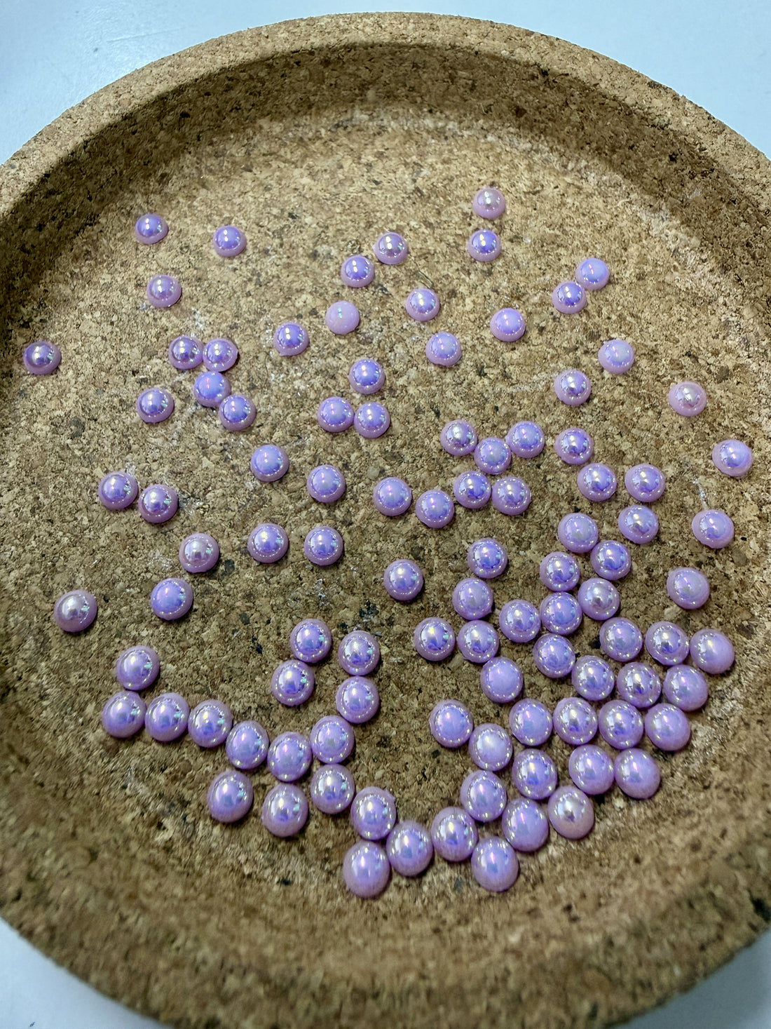 Iridescent Flatback Pearl 4mm 100 Pces - Lilac