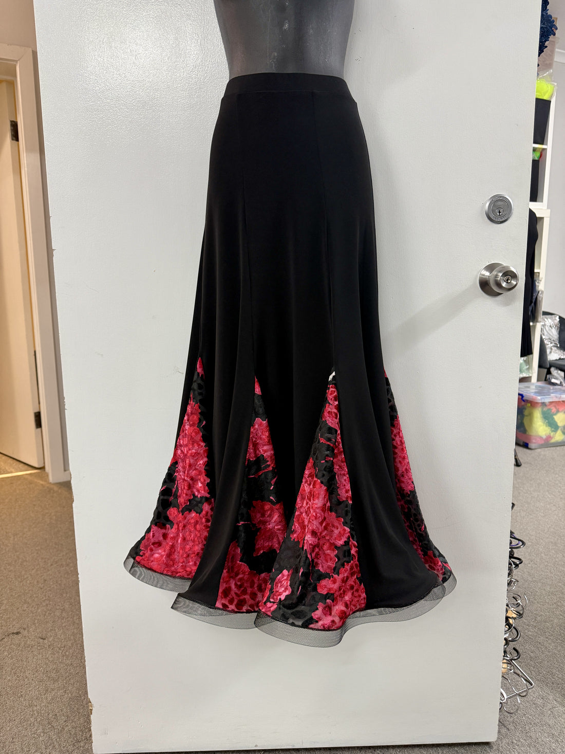 Panelled Ballroom Skirt with Rose Floral Godets