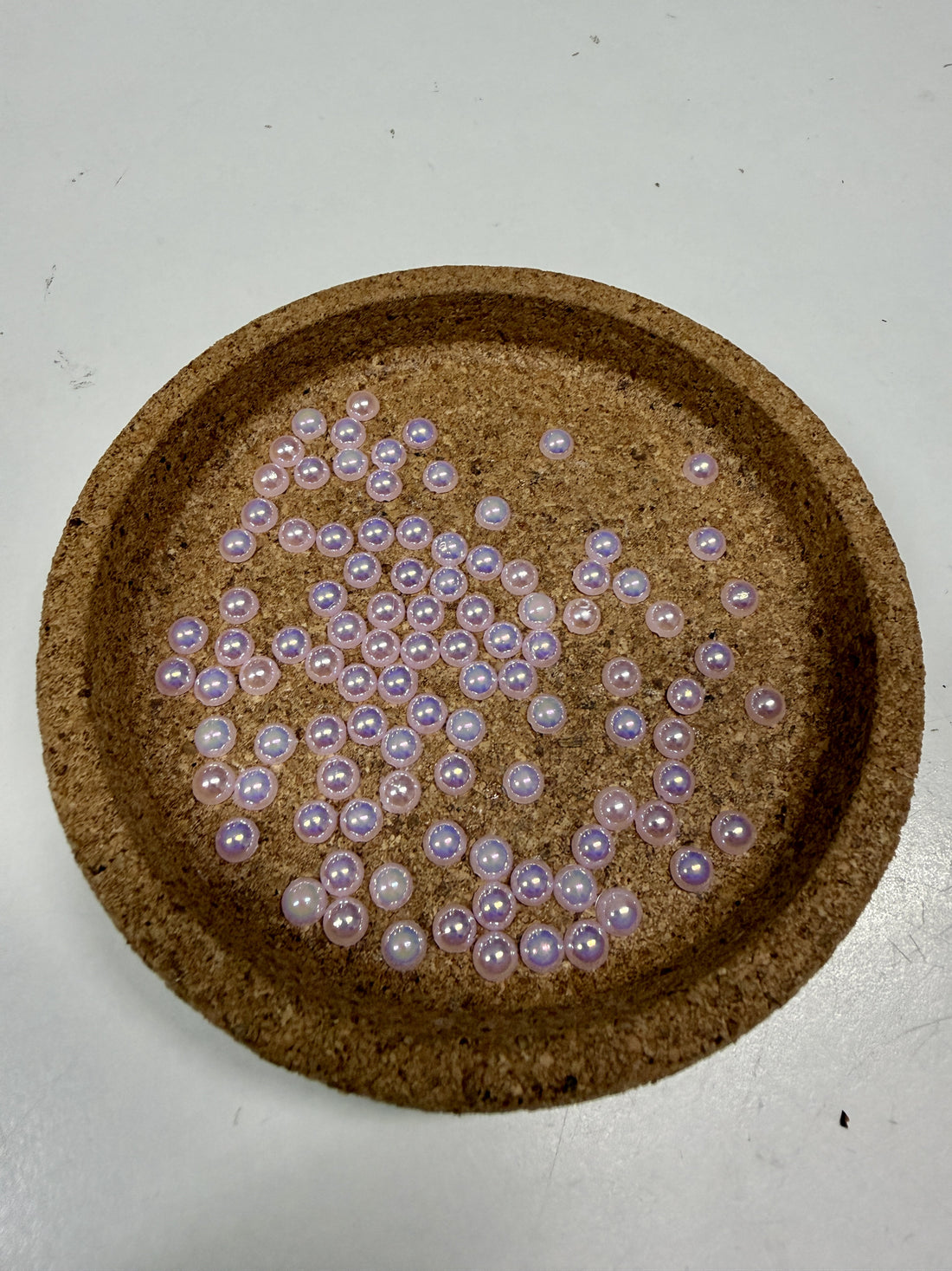 Iridescent Flatback Pearl 5mm 100 Pces - Baby Pink