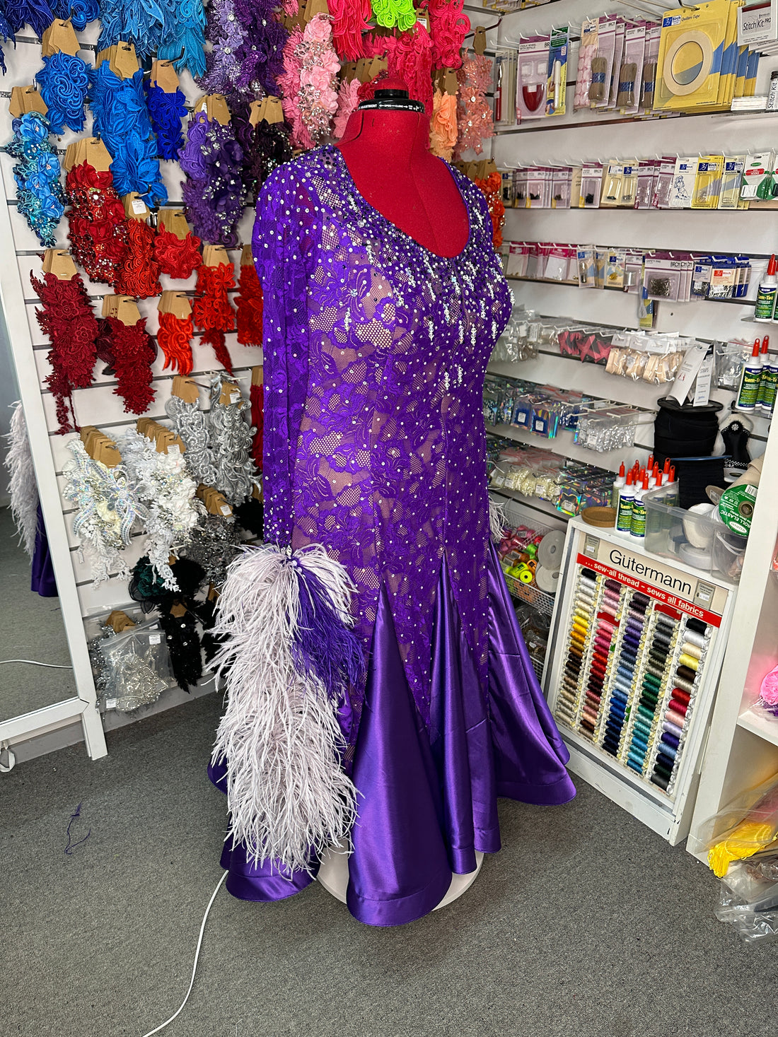 Purple Rain Lace Ballroom Dress (Size 16-18)