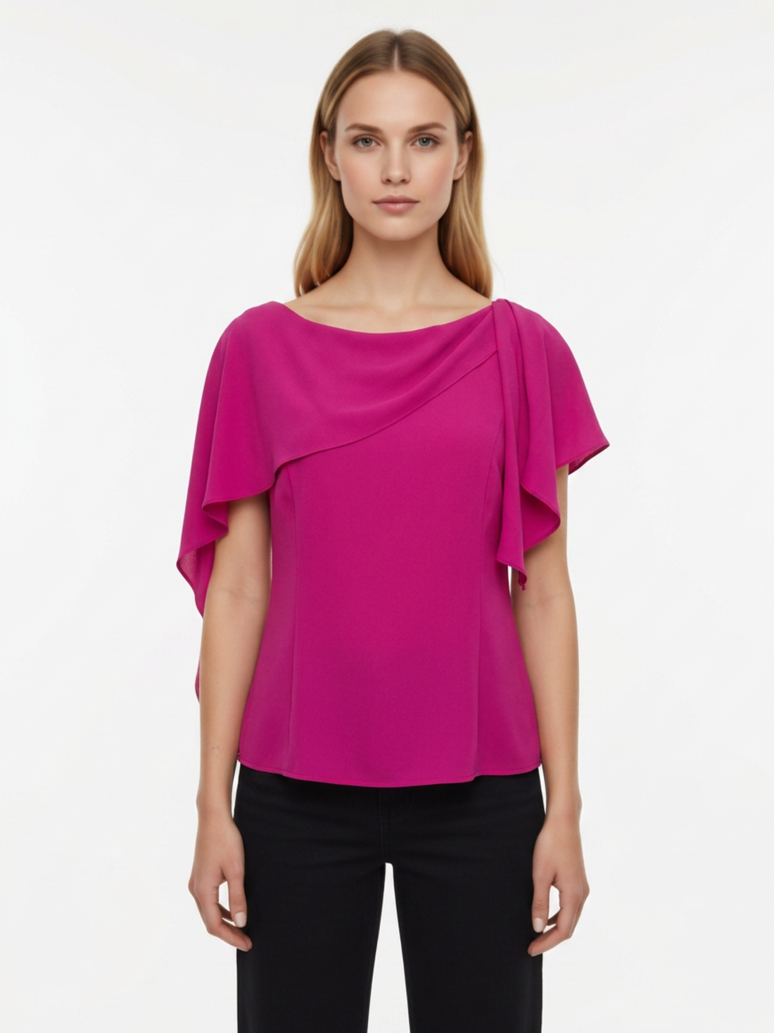 Violet Drape Top - Hot Pink
