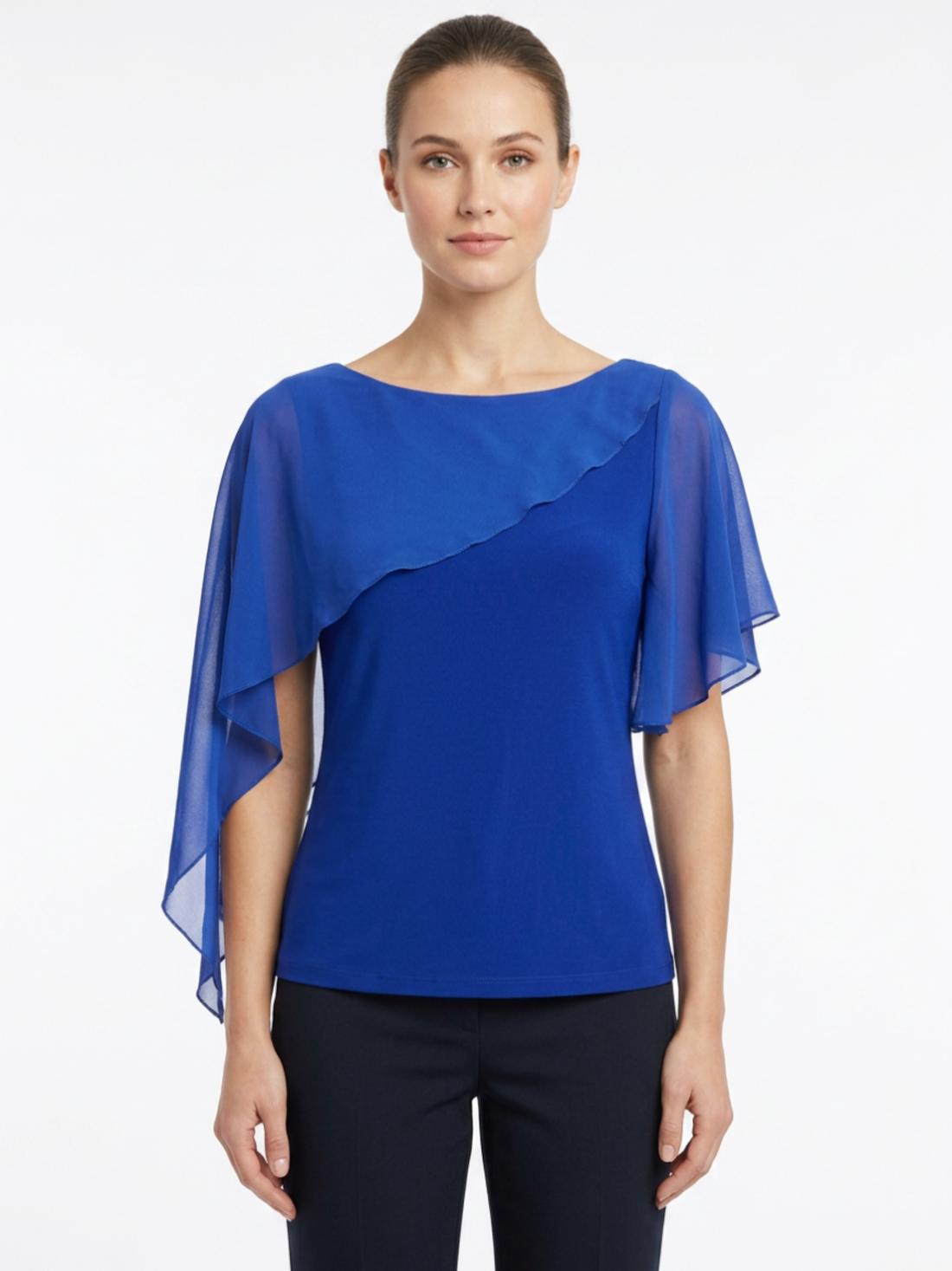 Violet Drape Top - Royal Blue