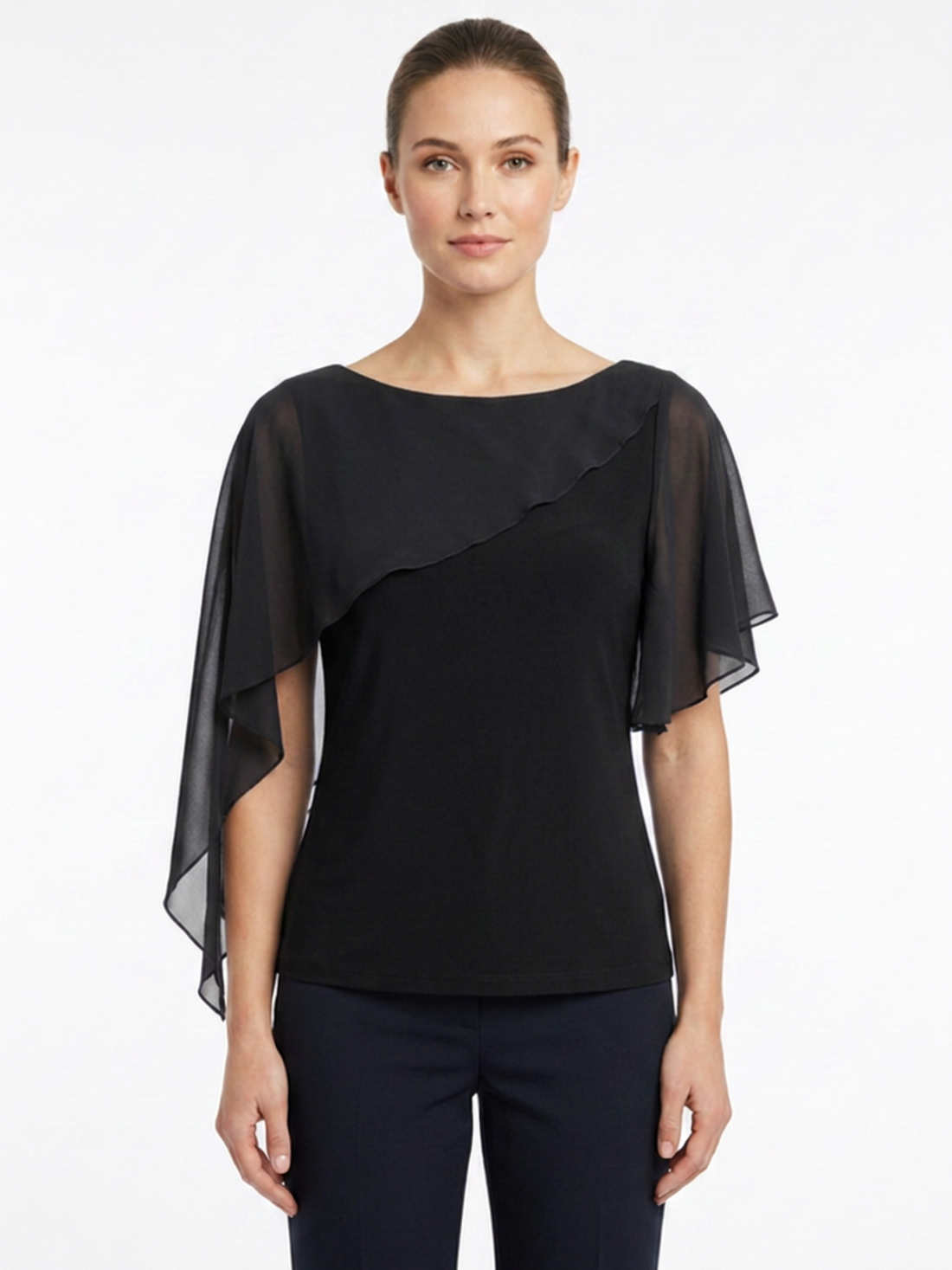 Violet Drape Top - Black