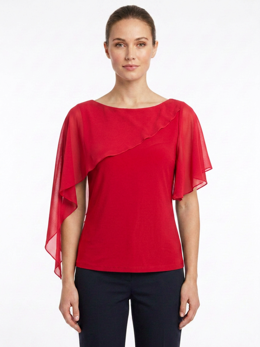 Violet Drape Top - Red