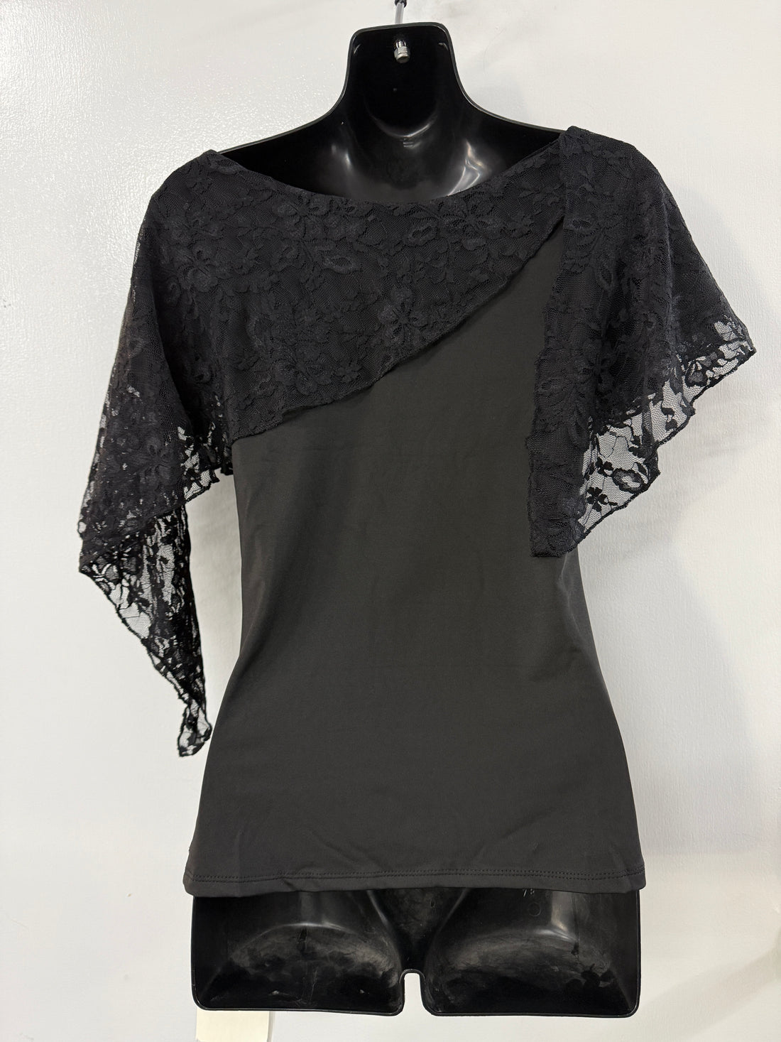 Violet Drape Top - Black Lace
